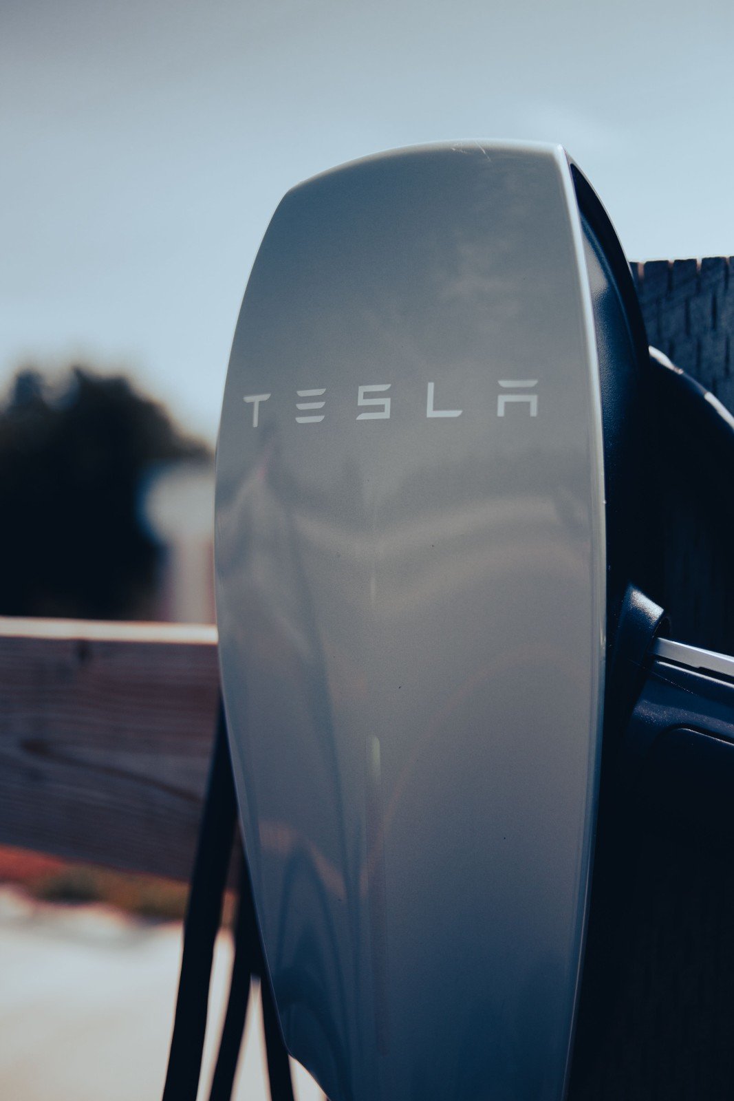 Tesla Wall Connector mounted for home EV charging