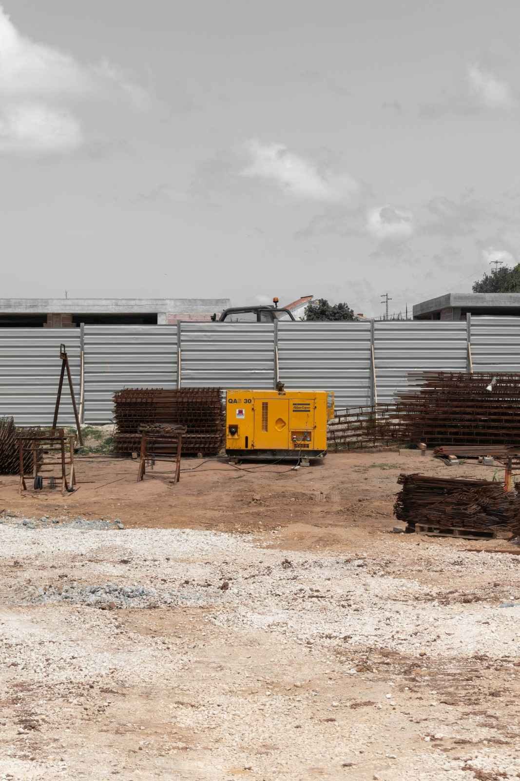 Portable generator providing backup power at a West Palm Beach construction site